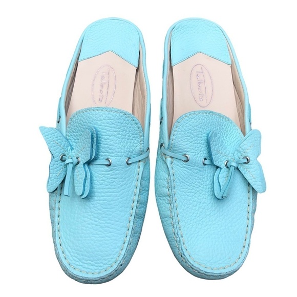 TALBOTS Slip On Mint Gisele Leather Loafers Slides Flats BUTTERFLY SHOES 5.5 B‍‍ - Picture 5 of 16